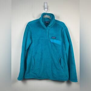 Patagonia Teal Blue Re-Tool Snap-T Fleece Pullover Jacket Size Large EUC